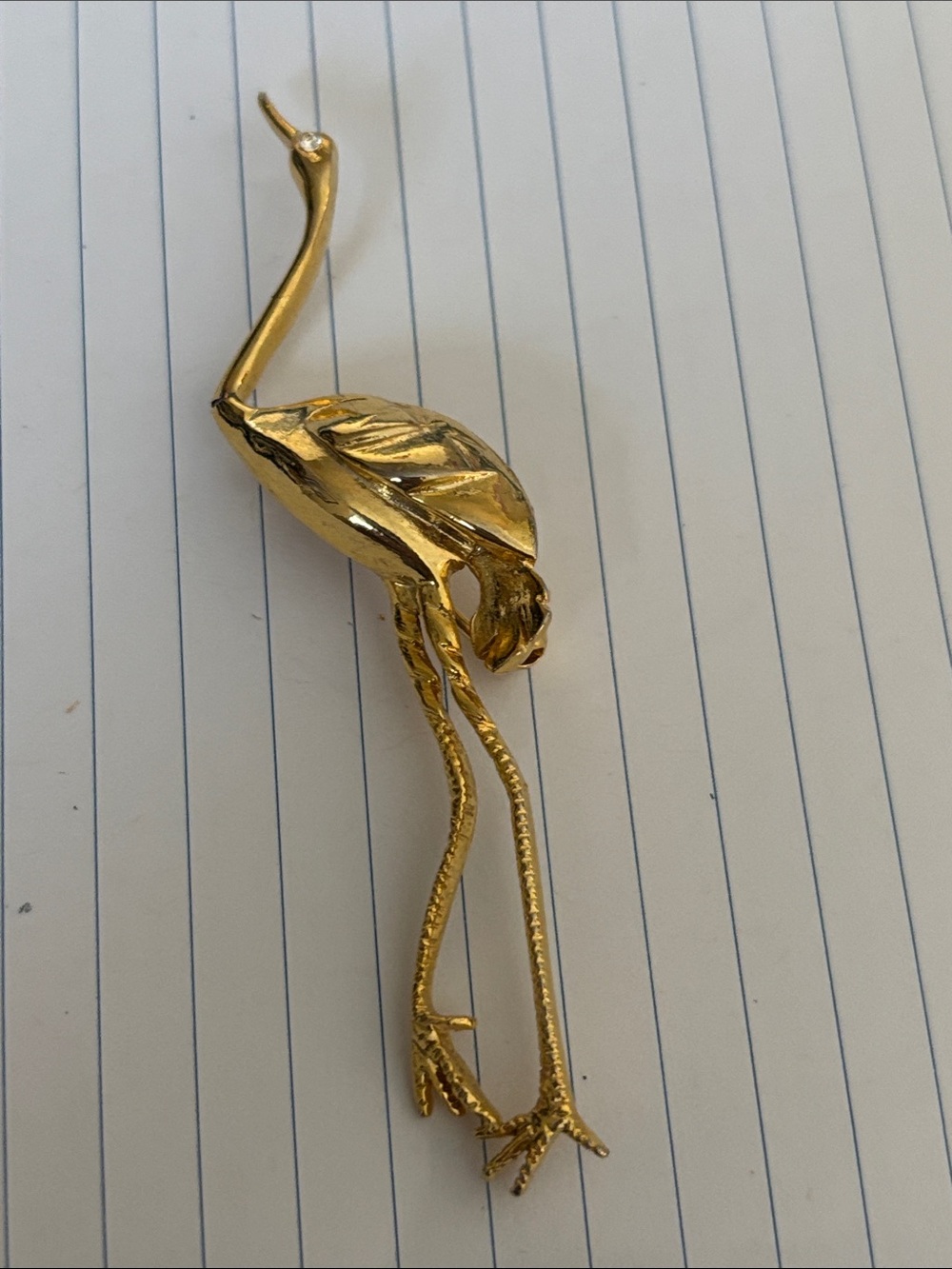 Gold Flamingo Brooch Pin - Women's Jewelry